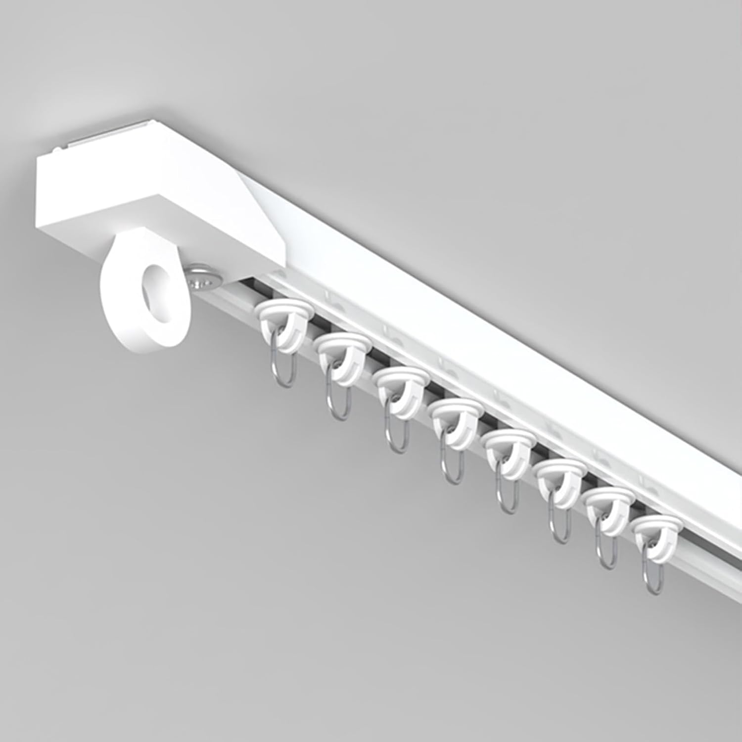 de cortina adhesivo de 1-5M, montaje en techo o pared, divisor de habitación con riel de techo, barra de cortina autoadhesiva si