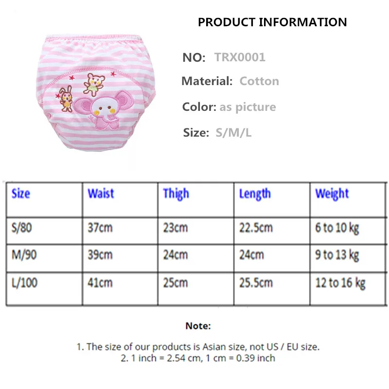 25PCS Wasserdichte Baby Training Hose Unterwäsche Baumwolle Lernen studie Säuglings Hosen Trx0001