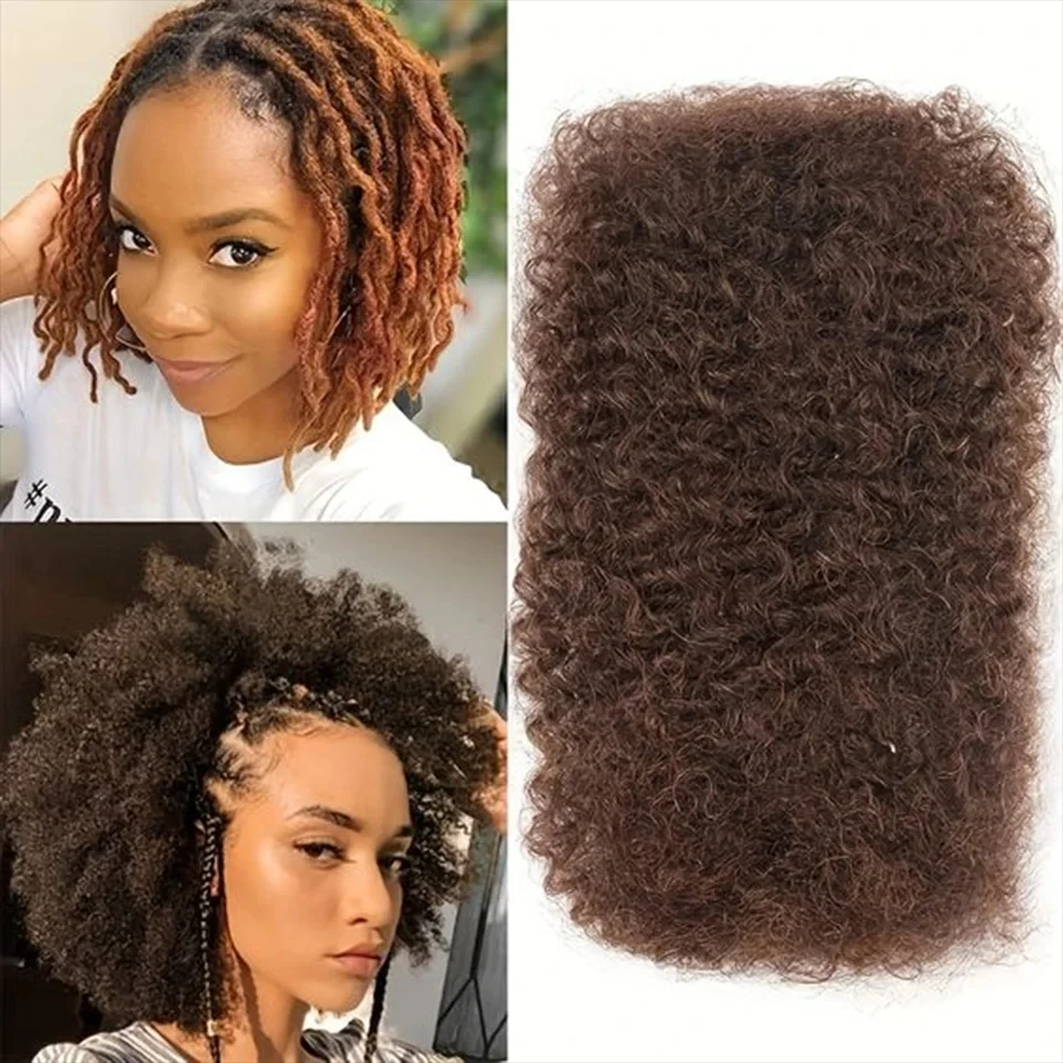Joedir cabelo remy brasileiro afro kinky encaracolado em massa cabelo humano para trança 1 pacote 50 g/pc cor natural tranças cabelo sem trama qvr