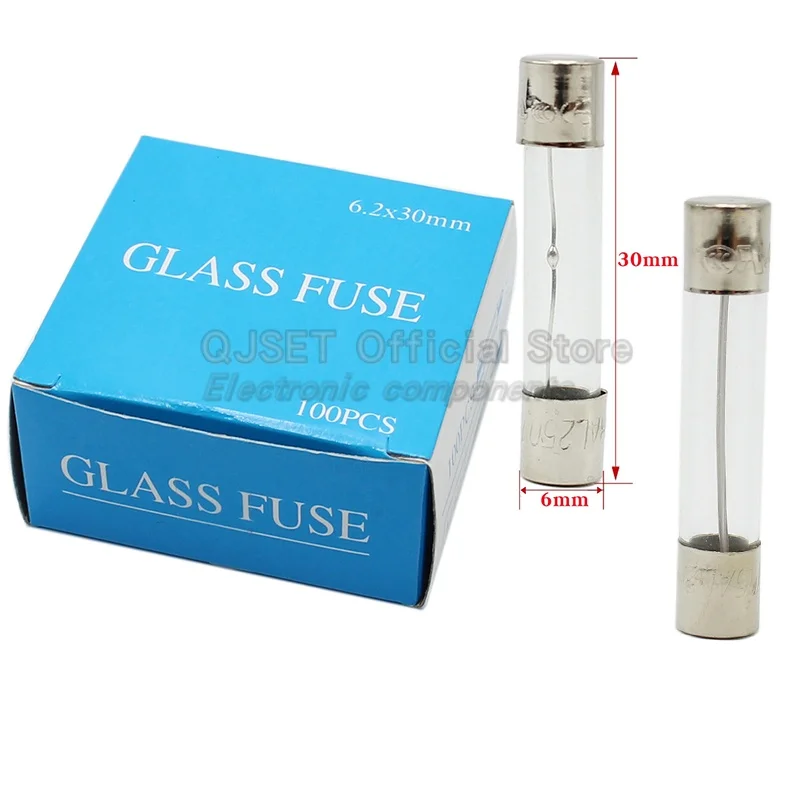 20 ชิ้น 6x30 มิลลิเมตร/5*20 มิลลิเมตรช้า fusing แก้วล่าช้าฟิวส์หลอด T0.5A 0.75A 1A 1.25A 1.5A 2A 2.5A 3.15A 4A 6.3A 7A 8A 10A 12A15A ​ 20A 250V