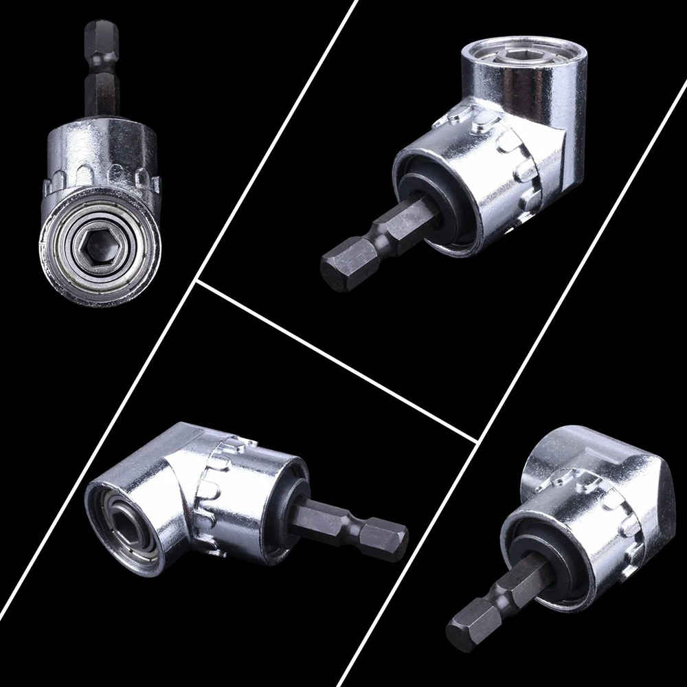 1 Bộ Lục Giác Hơi Góc 105 Độ Tua Vít Ổ Cắm Giá Đỡ Adapter Có Thể Điều Chỉnh Bit Khoan Góc Vít Đợt Đầu Đen Bạc