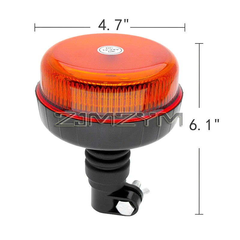 12V 24V Emergency Strobe Light Warning Beacon Rotating Light With Screws 12 LED Pole Mounted Flashing Light