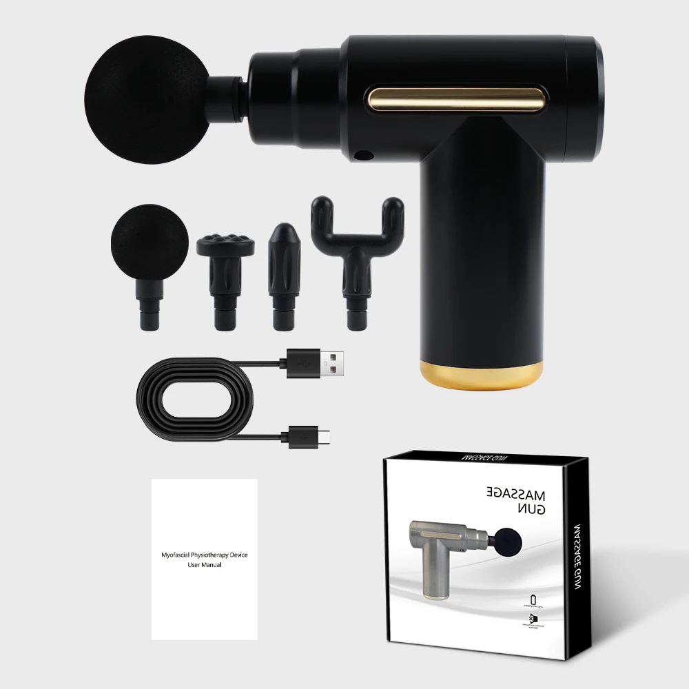 Pistola de Fascia con botón portátil, masaje de tejido profundo, Mini equipo de masaje de velocidad ligero y ajustable, adecuado para el cuerpo