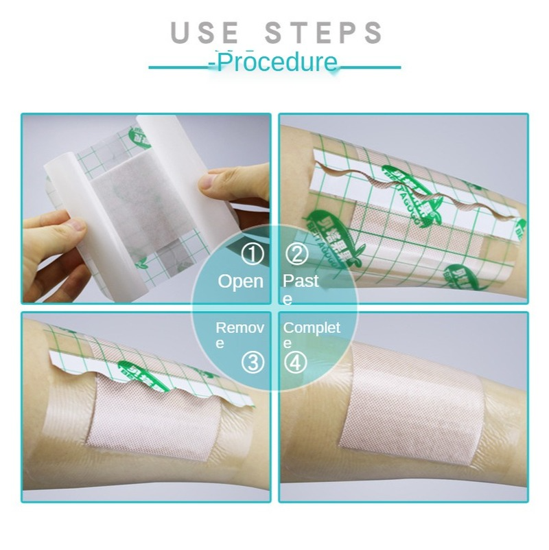 20 ชิ้น 10x10 เซนติเมตรทางการแพทย์กันน้ํา Band Aids Antibiotic Wound Dressing ป้องกัน First Aid Bandaid ผ้าพันแผล