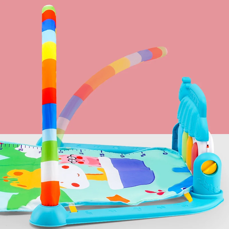 Musical bebê atividade ginásio rack jogar esteira criança quebra-cabeça tapete teclado de piano infantil playmat rastejando jogo almofada brinquedo do bebê presente