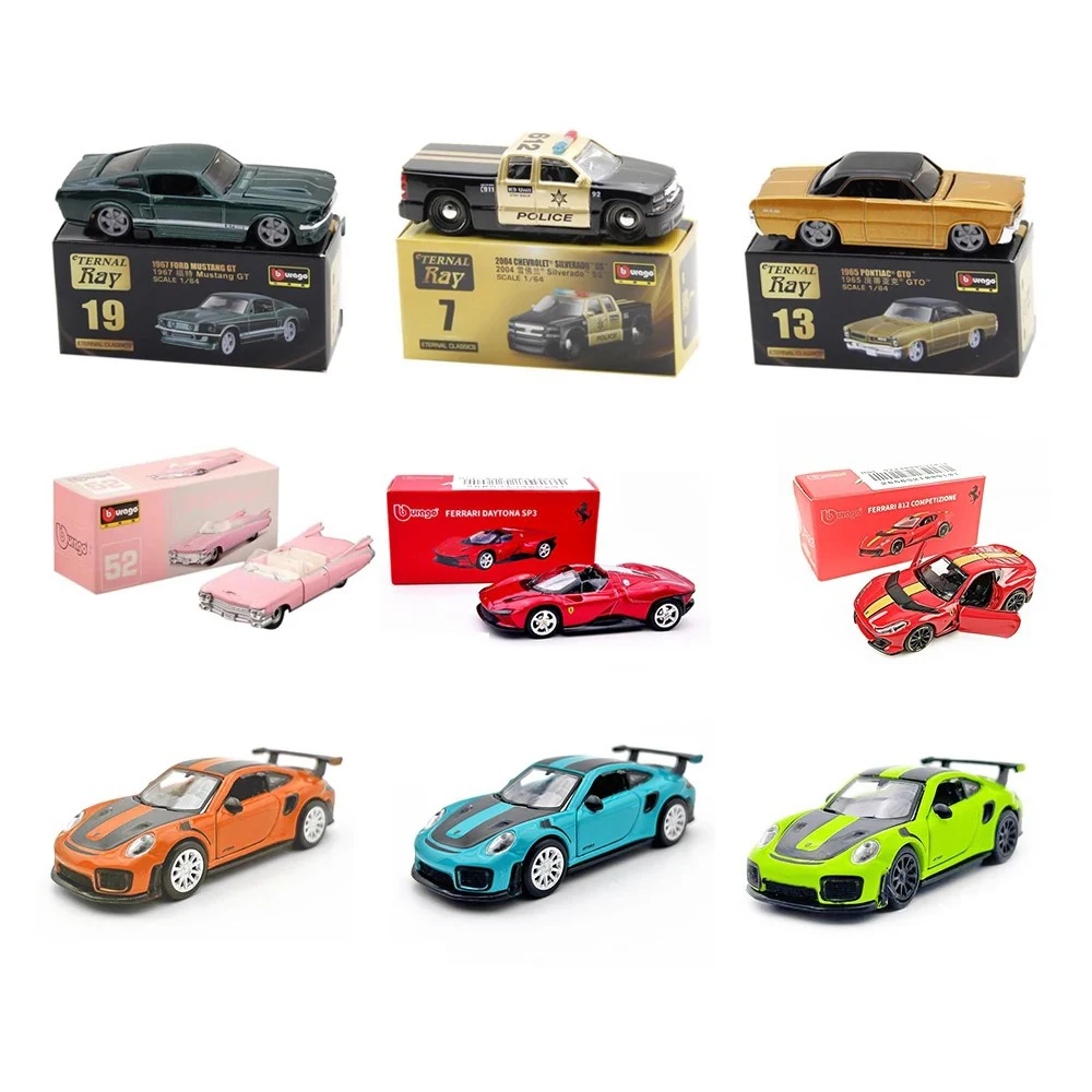 Bburago 1:64 Ferrari SP3 812 Porsche 911 GT2, миниатюрный сплав, литая под давлением модель автомобиля, коллекция игрушек, подарки