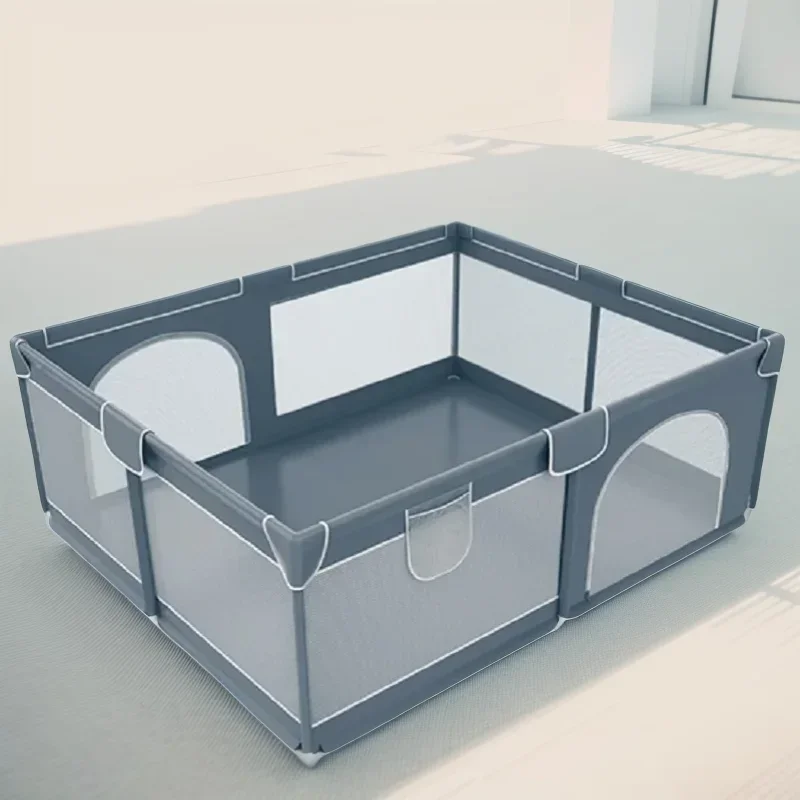 IMBABY Babybox 150x180cm Babyspeeltuin Dubbele deuren Veiligheidsbarrière Hek Binnen Kinderballen Zwembadactiviteiten voor baby