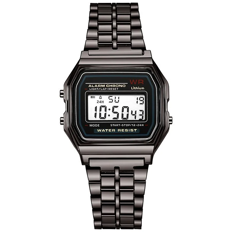 Reloj de lujo de oro rosa para Hombre y mujer, cronógrafo electrónico con pantalla Digital, estilo Retro