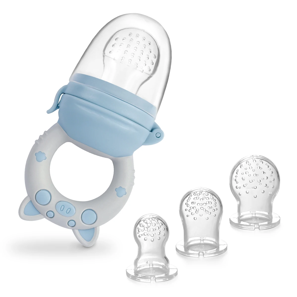 hu 4 unidades/conjunto alimentador de frutas e vegetais de silicone para bebês e crianças de 6 a 36 meses chupeta de dentição e alimentação de qualidade alimentar