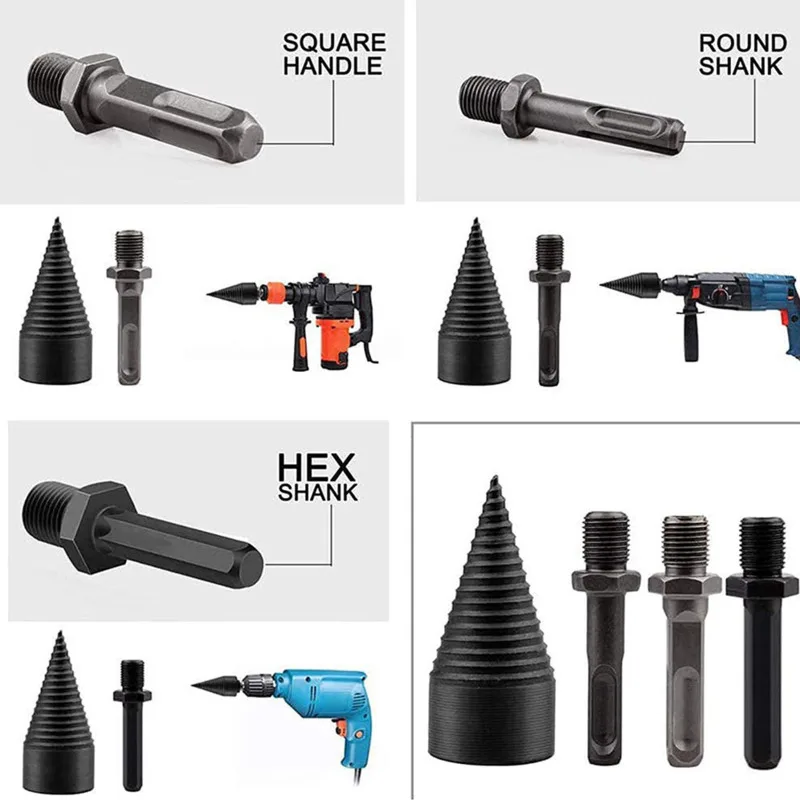32 มม.เจาะไม้ Bit Splitter เจาะค้อนเจาะฟืน Splitter เจาะสแควร์/รอบ/Hex Shank เจาะบิตแยกเจาะเครื่องมือ