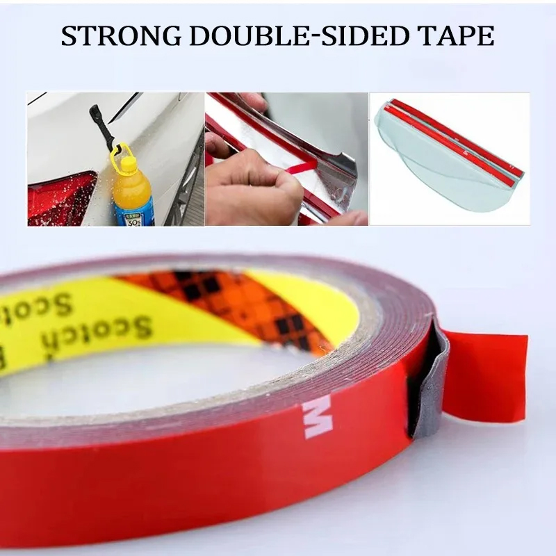 Espuma acrílica adhesiva de doble recubrimiento, Color gris, 0,8mm de espesor, para piezas de molduras exteriores automotrices, lado del cuerpo, 1 Uds.