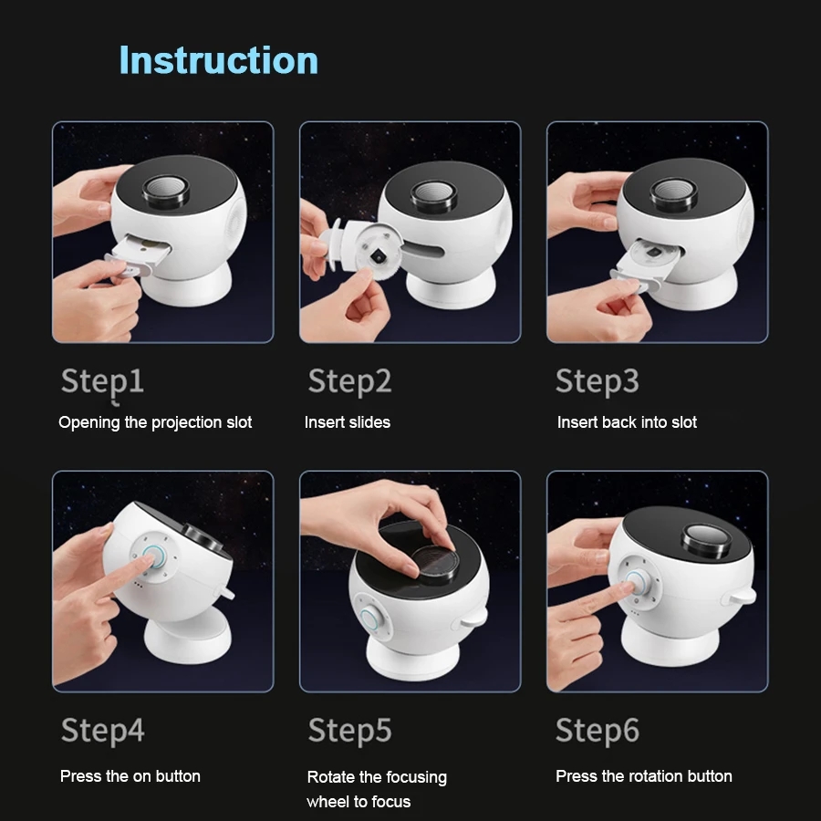 Upgrade Shooting Star 3D Visual Wireless Galaxy Star Projektor Ultra Clear Focus Sternenplanetariumsprojektor