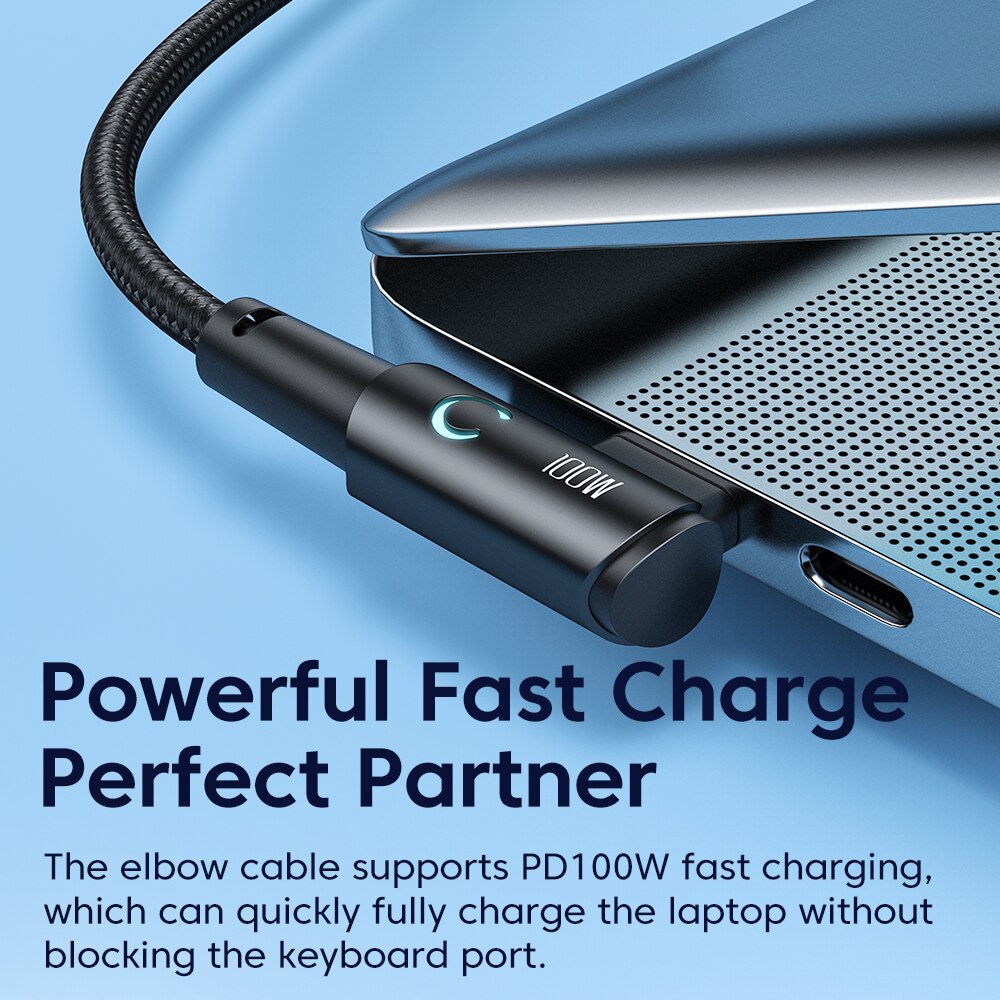 Toocki 100W USB C naar USB C-kabel 90 graden voor iPad MacBook Pro Xiaomi Samsung Huawei snel opladen Type C datumsnoer
