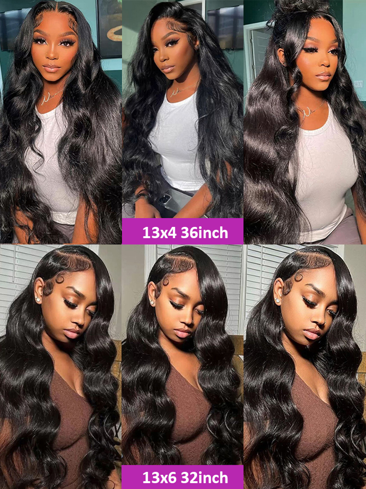 Leimlose Perücke, Echthaar, bereit zum Tragen, gewellt, 13 x 4 Spitzenfront, 6 x 4-Verschluss-Perücke, vorgezupfte Schmelzhäute, vorgebleichte Knoten