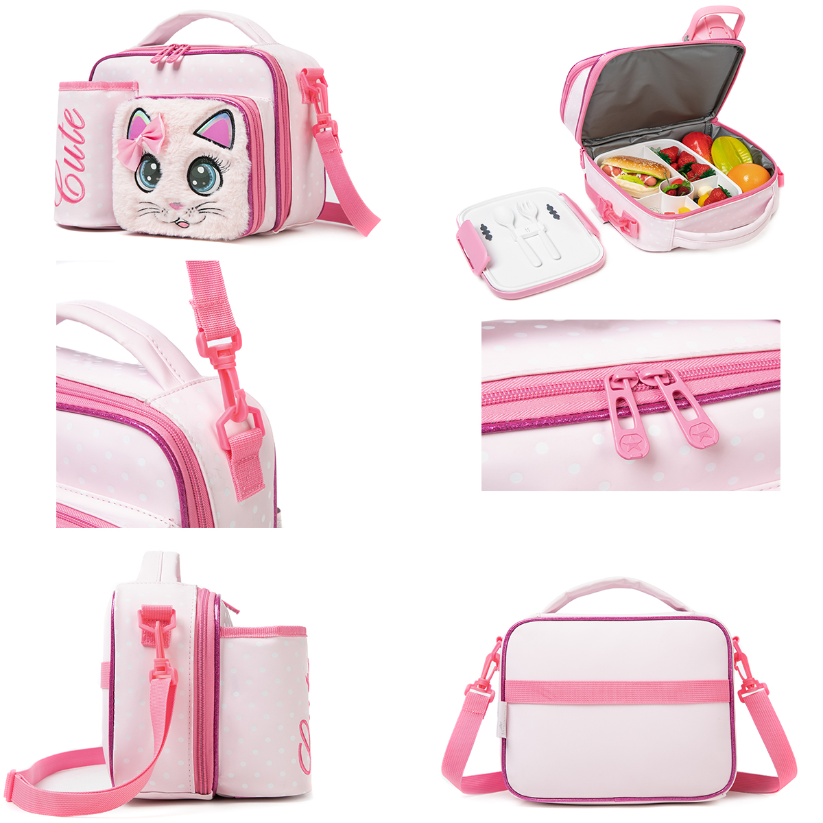 Borsa per il pranzo più fresca con motivo a cartoni animati Borsa per il pranzo Oxford isolata portatile fresca Borsa termica per il pranzo da picnic per alimenti per ragazze Bambini