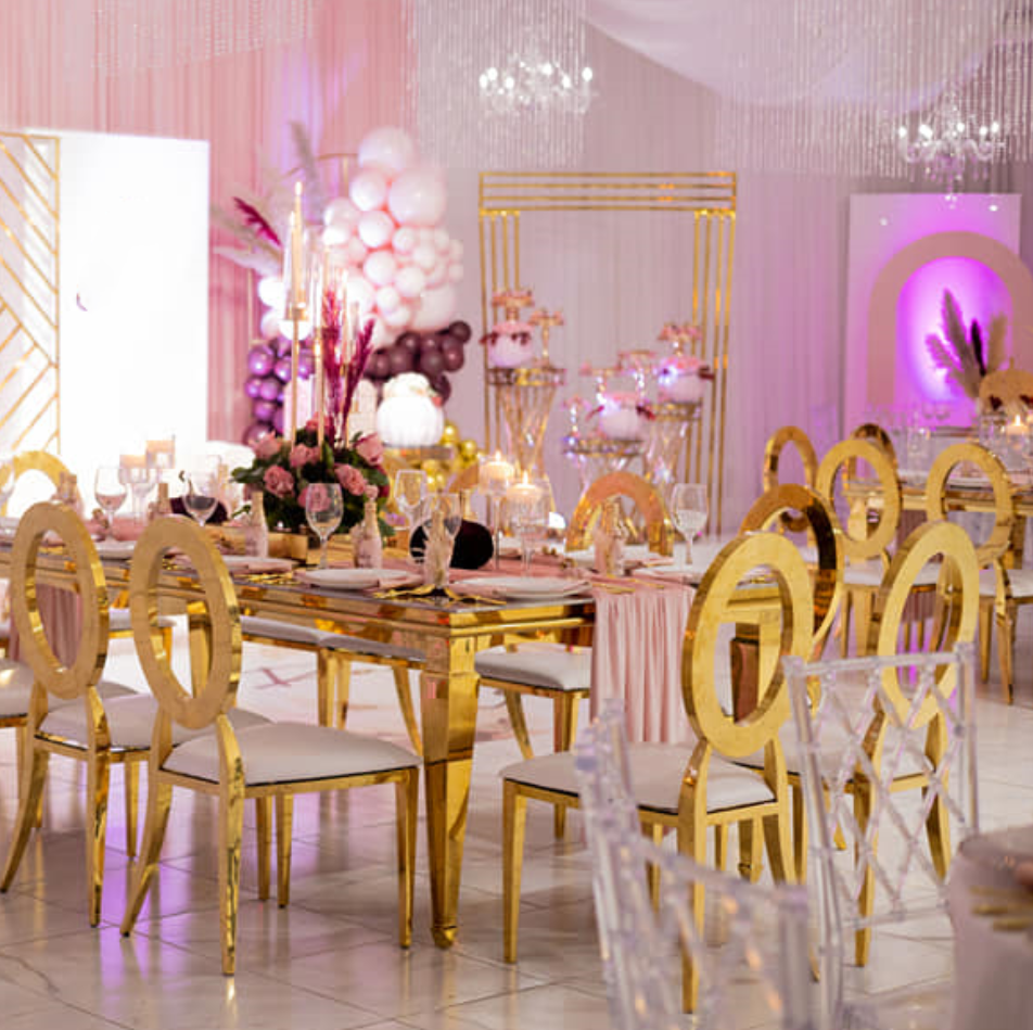 4 stücke/24 stücke/6 stücke/12 stücke) hochwertige Hotel veranstaltungen Esszimmer möbel Gold Metall Eisen Event Stühle Edelstahl Hochzeits stuhl