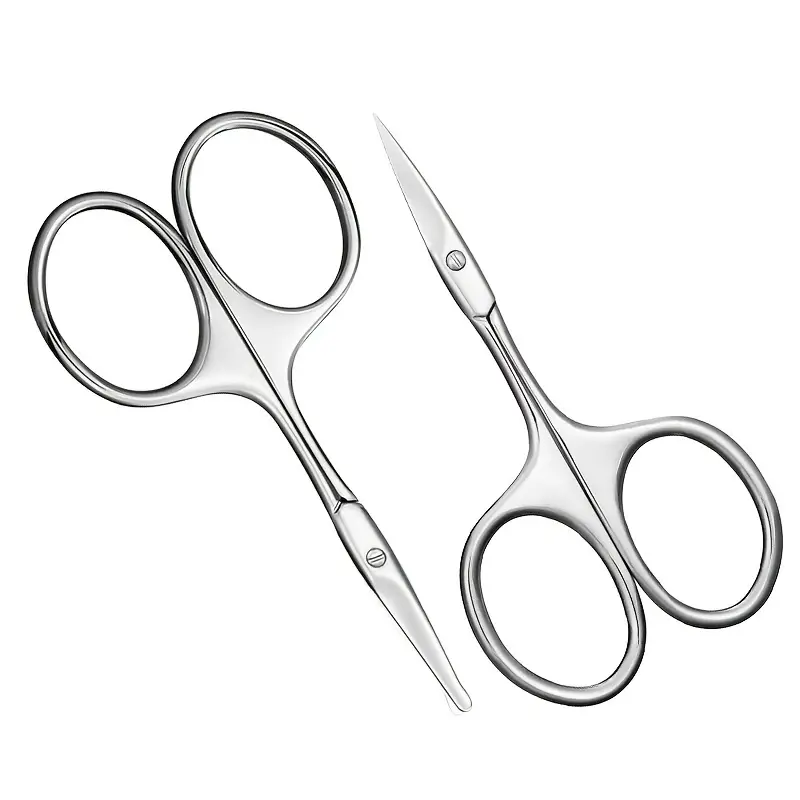 1 ชิ้นมืออาชีพสแตนเลสคิ้วและหนังกําพร้ากรรไกรสําหรับการทําเล็บ กําจัดขน และการตัดขนบนใบหน้า