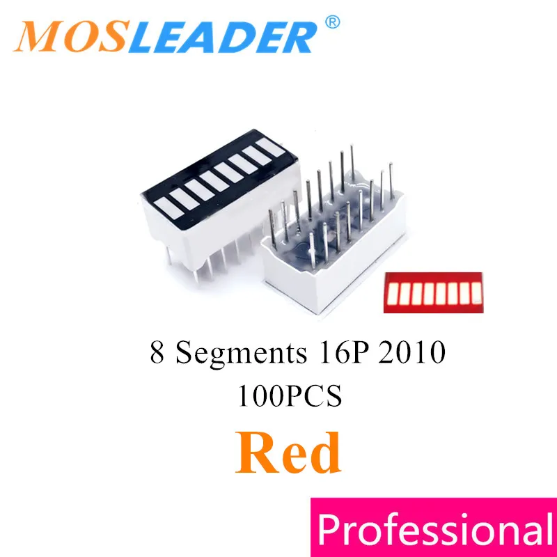 Mosleader 100PCS display a 8 segmenti rosso 2010 8 segmenti DIP16 16P B8 anodo grafico a barre LED grafico a barre display digitale