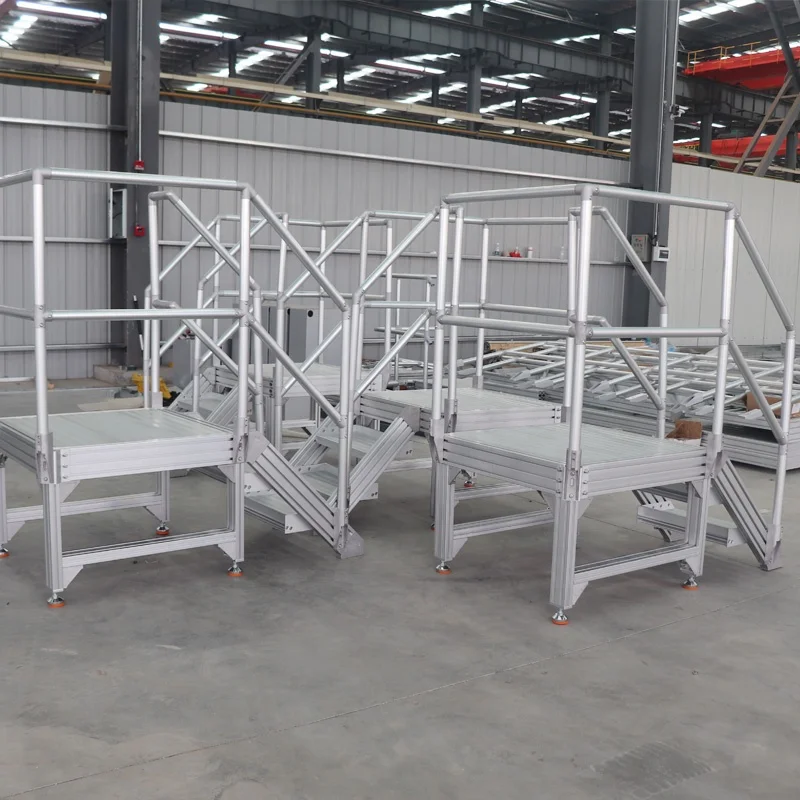 Produttore ha personalizzato la piattaforma di lavoro in alluminio per manutenzione portatile con profilo in alluminio elevato