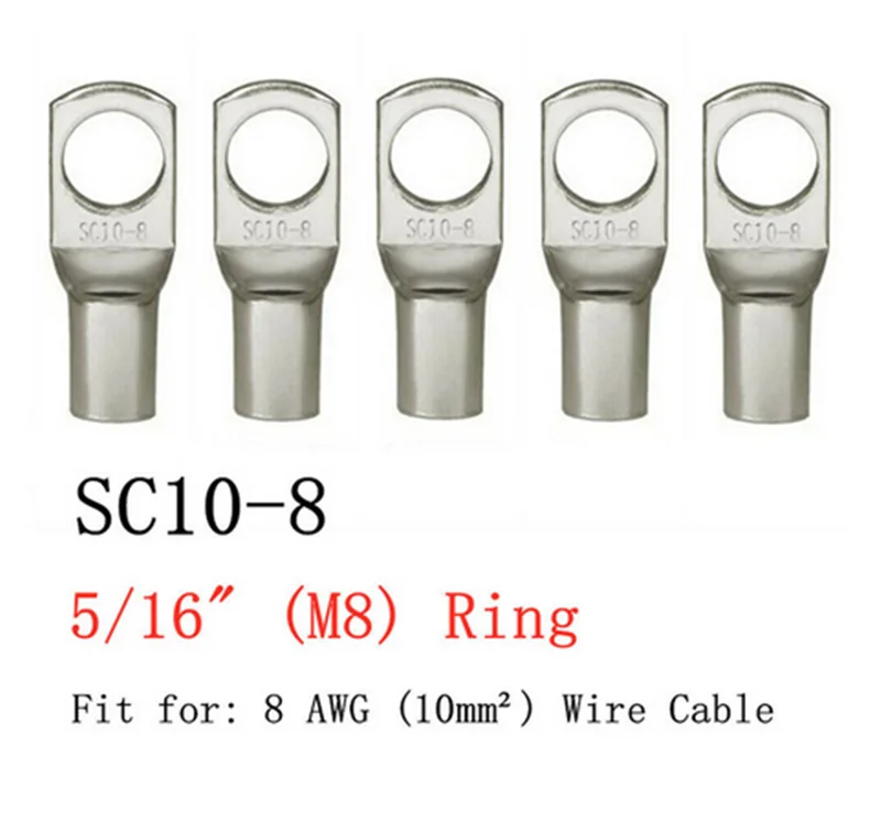 20 Stuks 4-25Mm Assortiment Vertinde Koperen Lugs Ring Crimp Terminals Batterij Draad Laskabel Connectoren Kit
