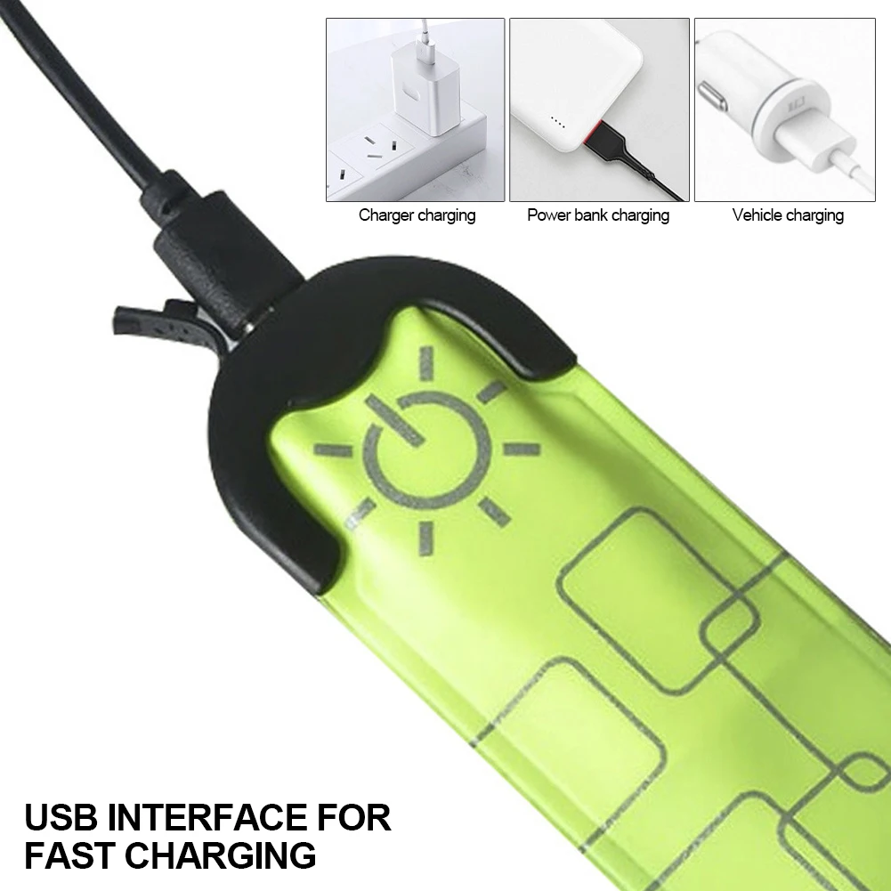 Muñequera LED de alto brillo, decorativa, recargable, LED, bofetada, brillante, para correr de noche, pulsera para deportes al aire libre, fiesta
