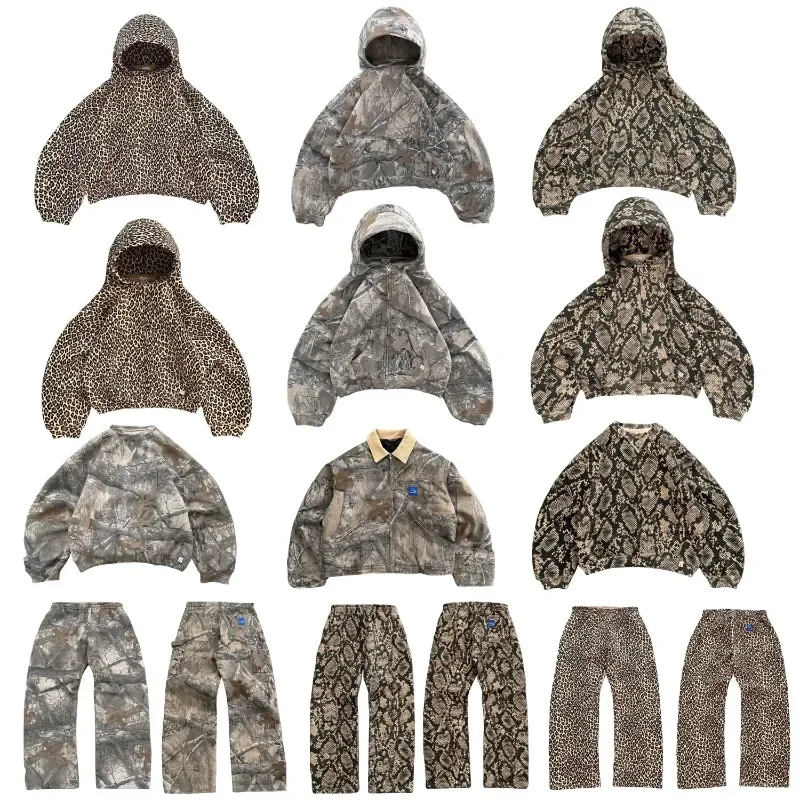 Y2k Hoodie American Hip Hop Street Fashion Leopardenmuster Casual Sweatshirt Männer Goth Harajuku Trend Retro Camouflage Loose Hoodie