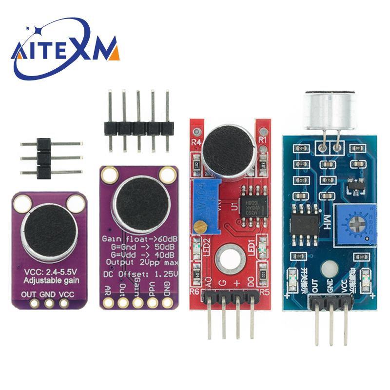 Módulo de Sensor de sonido, Sensor de Control de sonido MAX4466 MAX9814, interruptor de detección de silbato, amplificador de micrófono para Arduino