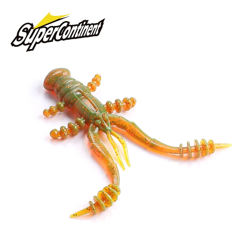 langosta supercontinente 72mm / 47mm langosta señuelo suave Señuelos de pesca atractivo olor a camarón sal Wobbler