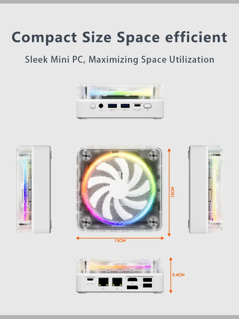 Mini PC Windows 11 Pro AMD Ryzen7 7735HS Mini Computer 8GB/16GB/32GB DDR4 256GB/512GB/1TB PCIE M.2SSD WiFi6 BT5.2 Small computer