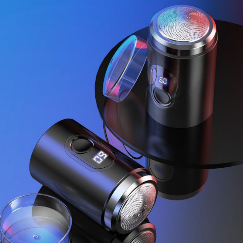 211-휴대용 여행 및 가정용 세척 가능 전기 면도기 - 합금 바디 및 디지털 디스플레이가 있는 USB 미니 남성용 면도기