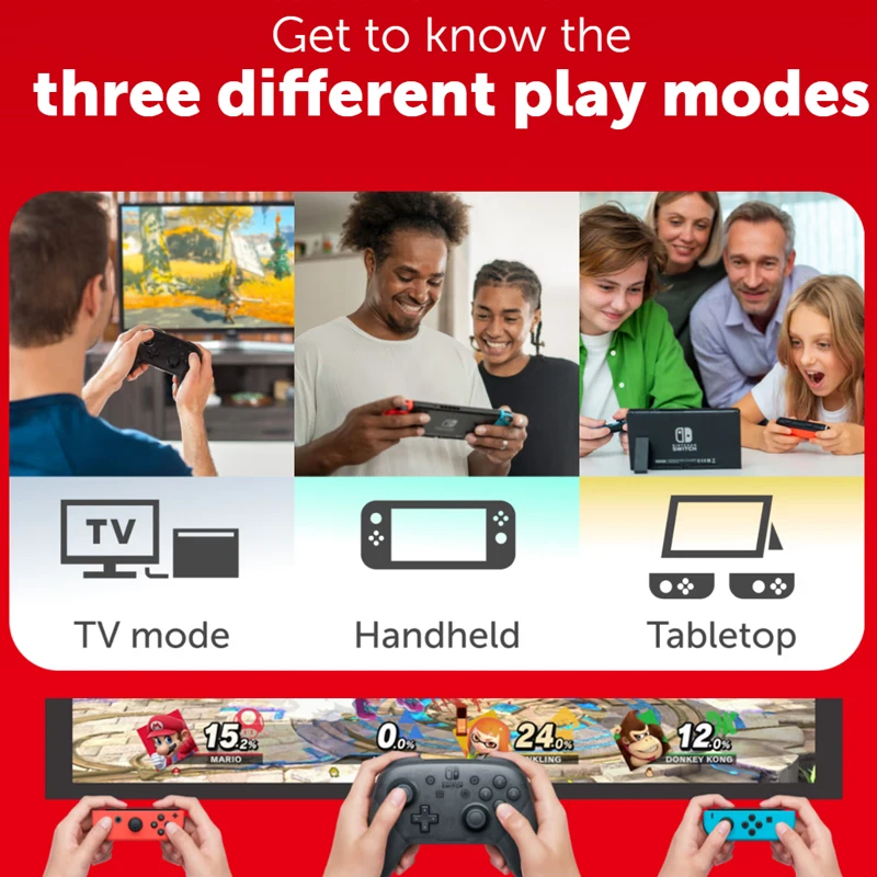 Nintendo Switch Modelo OLED Pantalla de 7 pulgadas Joy‐Con Mango Audio mejorado Consola ajustable Modo de TV estable Videojuego
