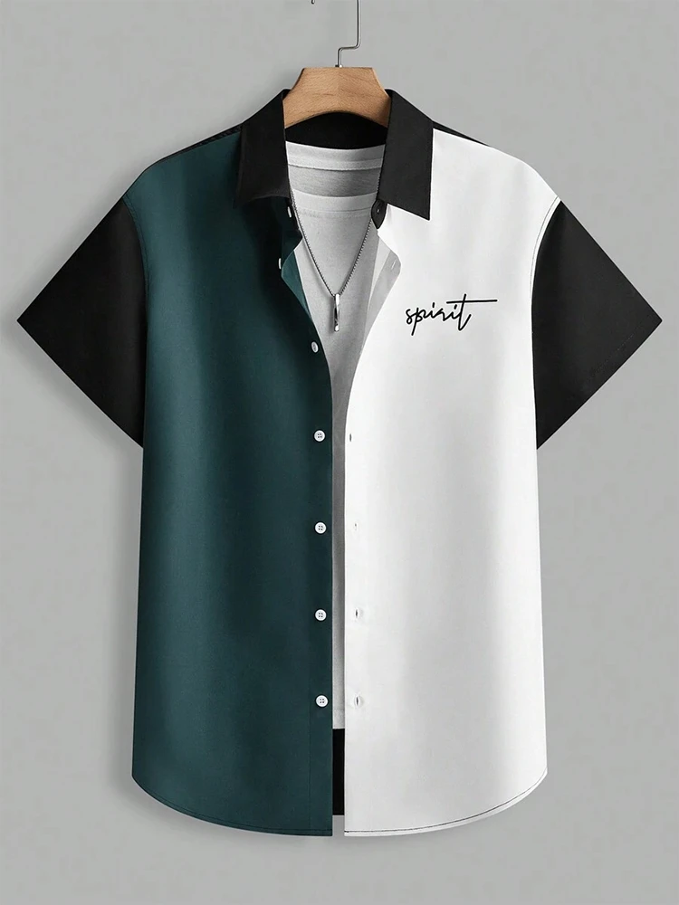 Camicie da uomo casual quotidiane estive Camicie a maniche corte da uomo alla moda da strada all'aperto Camicie a maniche corte da uomo comode e larghe