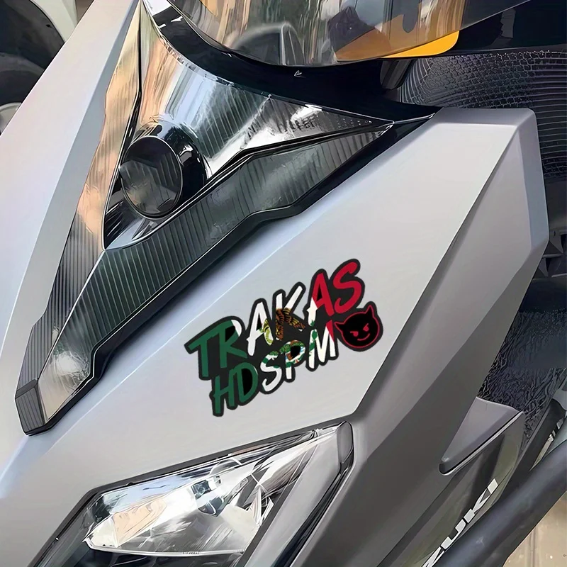 Trakas hdspm-面白いオートバイのステッカー、diyヘルメット、スクーターボディ、防水装飾、日焼け止めビニールデカール、1個