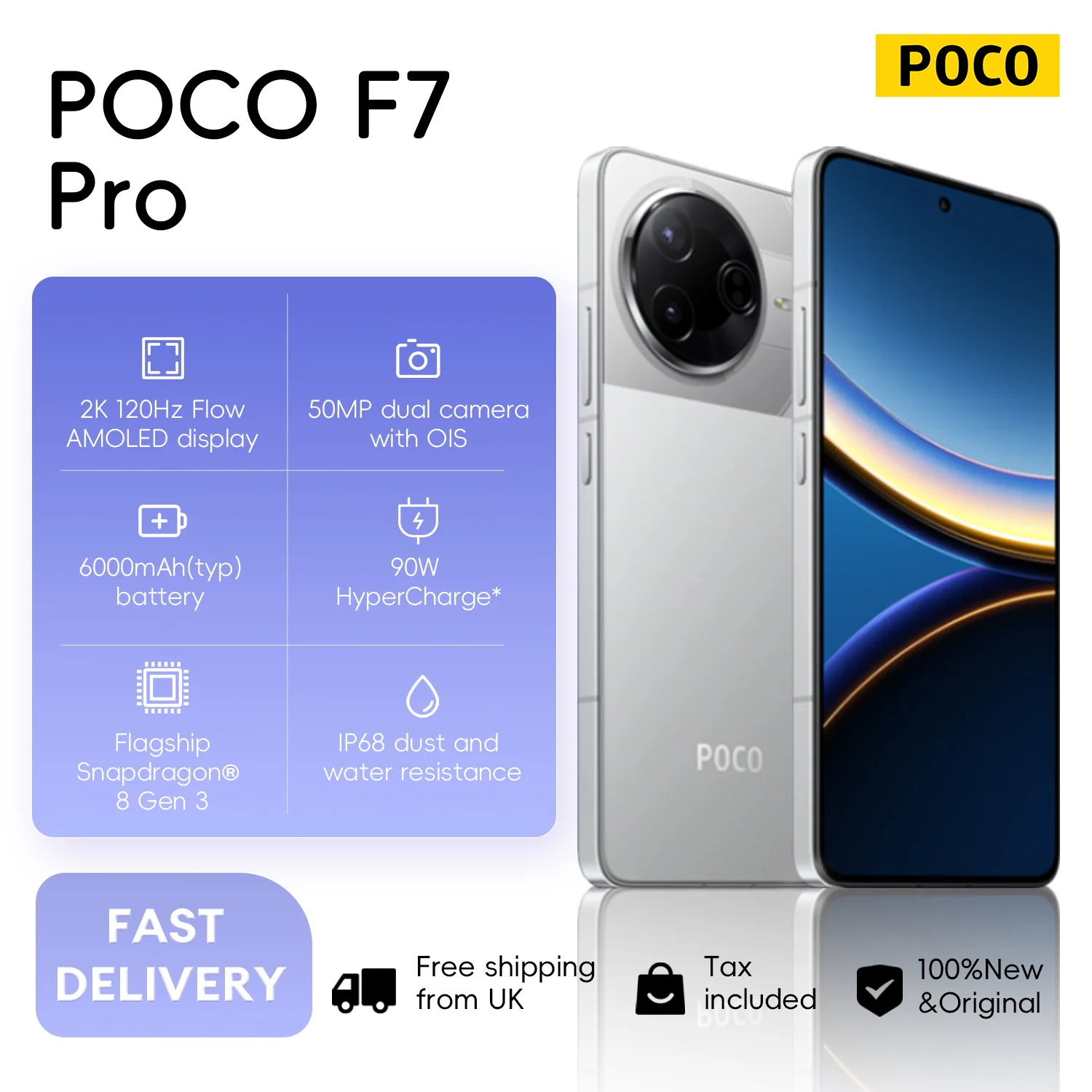 POCO F7 Pro 5G 12GB 256GB 512GB NFC Global Version Cellphone without Charger