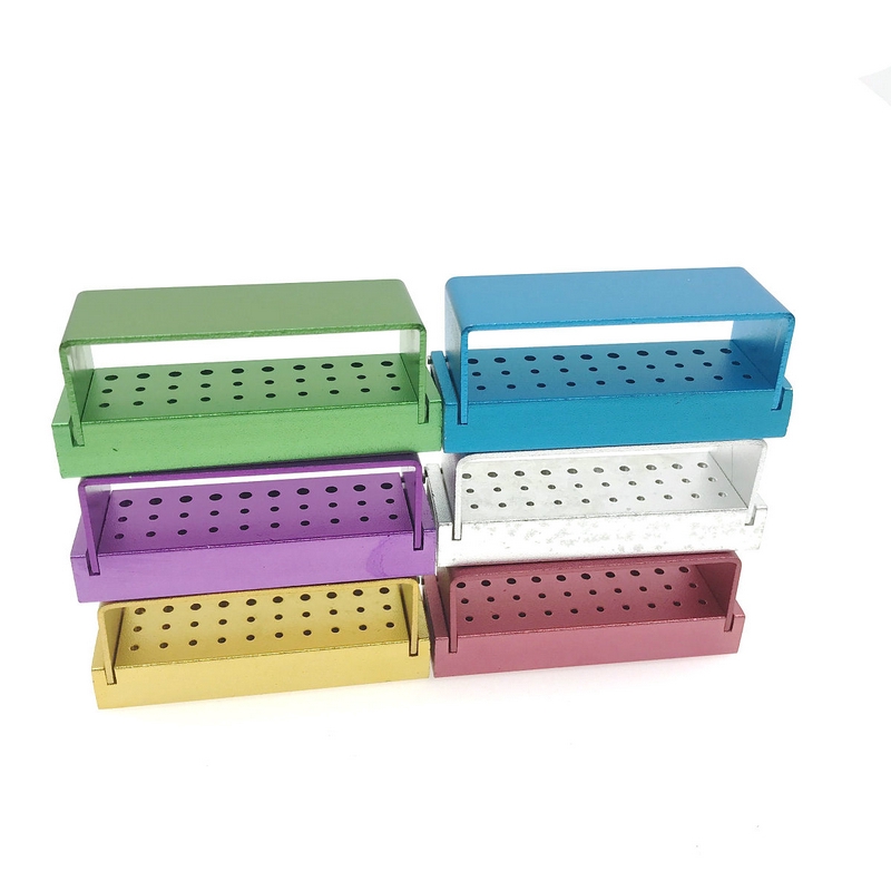 30 furos de alumínio dental bur burs titular bloco caixa desinfecção dental autoclave