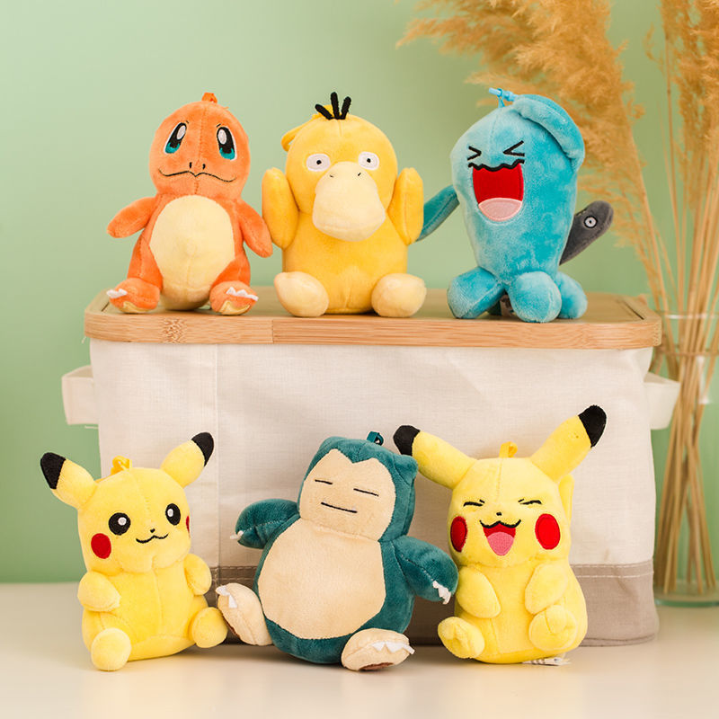 Clearance_Original Pokemon Plush พวงกุญแจของเล่นการ์ตูน Pikachu Charmander Psyduck Squirtle Snorlax Wobbuffet ตุ๊กตาเด็กคาวาอิของเล่น