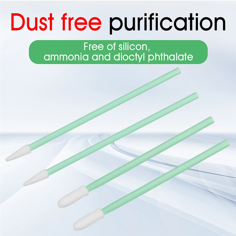 100PCS ไฟเบอร์ออปติกทําความสะอาด Sticks ไฟเบอร์ออปติก Swabs สําหรับ 1.25 มม./2.5 มม.LC/SC/FC/ST ตัวเชื่อมต่อเส้นใยทําความสะอาด Rod FTTH เครื่องมือ