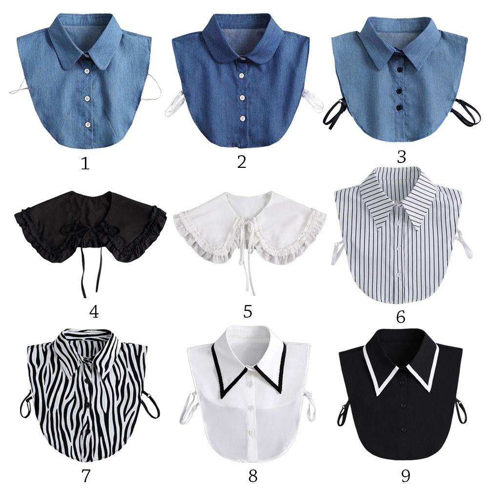 Nova lapela colar falso vintage destacável camisa colar falso para mulheres blusa camisola lapela superior gravatas roupas acessórios