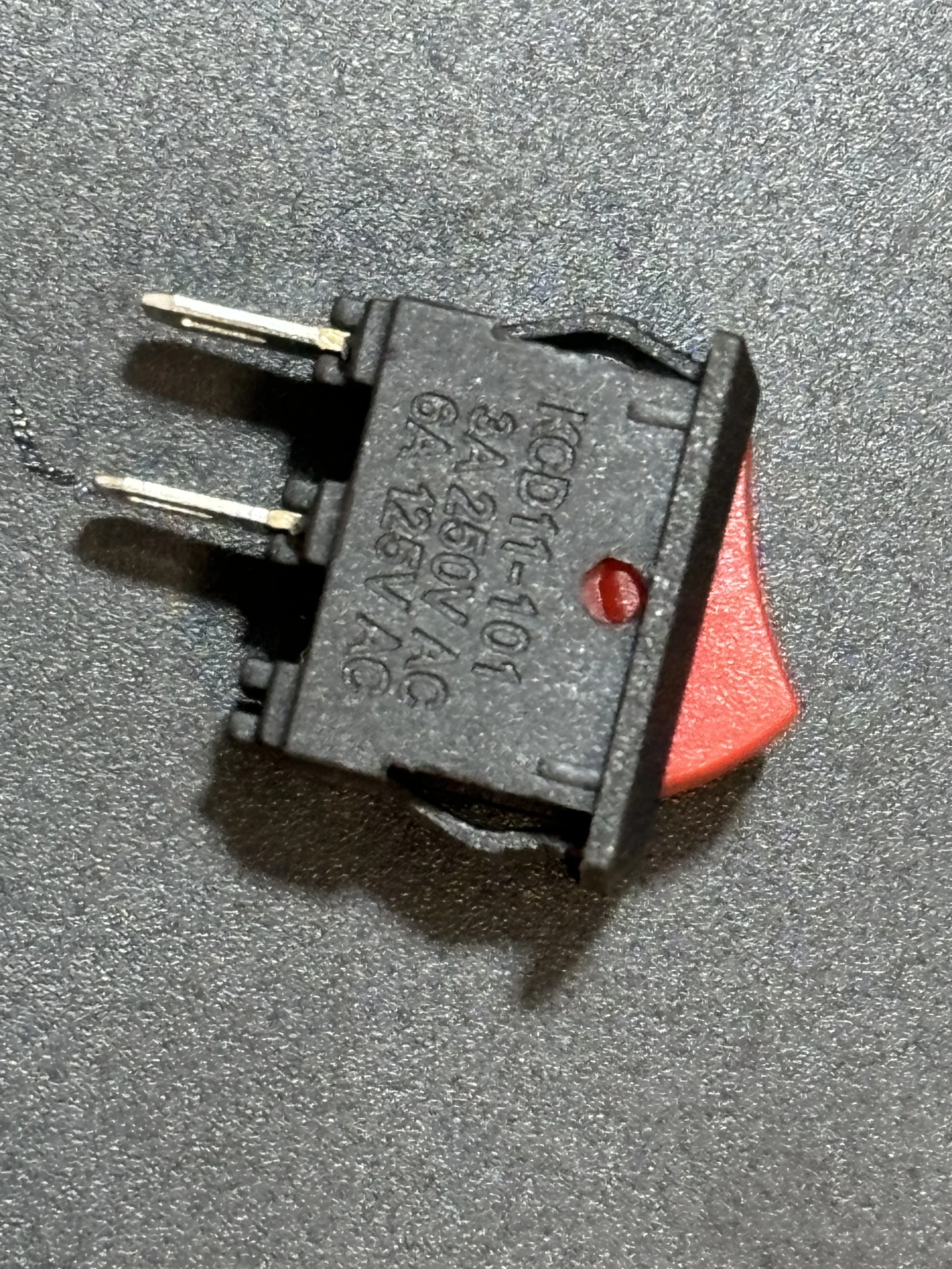 15PCS Mini Rocker Switch SPST สีดําสีขาวและสีแดง Quick สายไฟปุ่มสวิทช์ AC250V3A/125V6A 2 Pin I/10*15 มม.ON-OFF Rocker