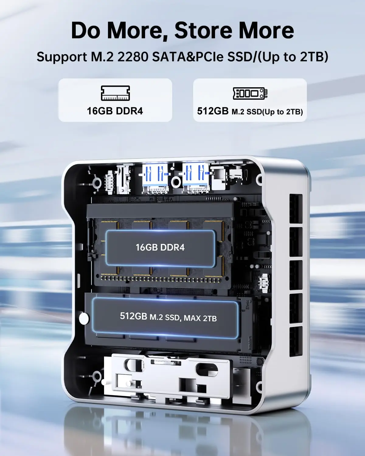 ACEMAGIC Mini-PC E2 Mini-Computer Alder Lake-N97 16 GB DDR4 GB M.2 SSD Windows 11 Pro Micro-Desktop-Computer Mini-PC
