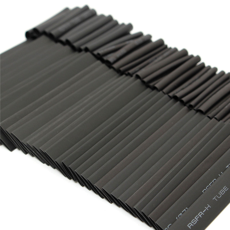 127pcs/lot Thermoresistant tube Shrink wrapping 2:1 Black heat shrink Sleeving set Wire Cable Polyolefin Wrap Tubing