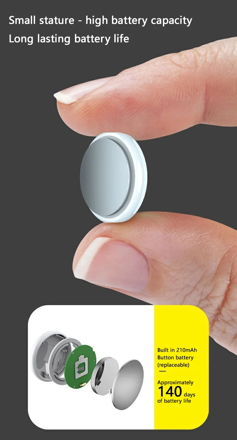 Mini GPS Tracker Smart Anti-Lost Reminder Device Wallet Keychain Pets Bluetooth For Apple Android Finder Air Tag Locator