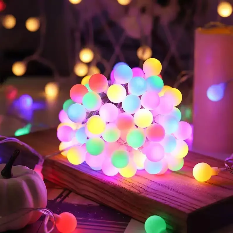แบตเตอรี่ Power Ball ไฟ LED String Garland ไฟโคมไฟกลางแจ้งงานแต่งงานสวน Fairy ไฟตกแต่งคริสต์มาส