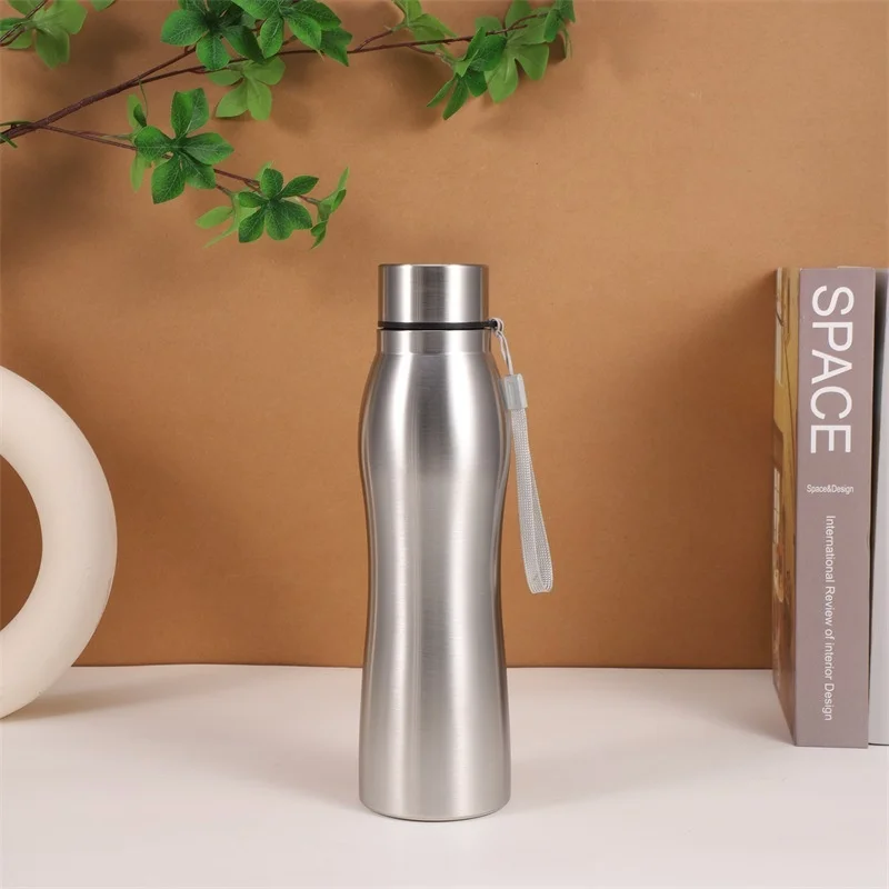 1000Ml สแตนเลสสตีลขวดกีฬา Single-Layer ถ้วยน้ําสีแดงขวดโลหะ Drinkware Camping กีฬายิม