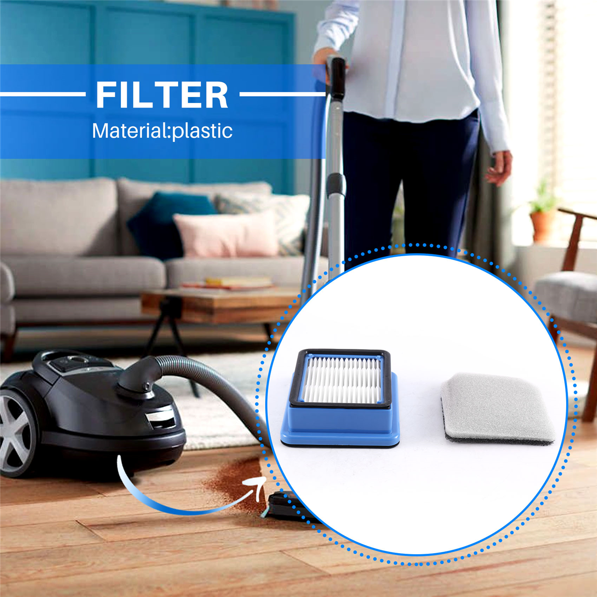 แผ่นกรอง Hepa ทดแทนสําหรับอะไหล่เครื่องดูดฝุ่น Q6 Q8 WQ61/WQ71/WQ81