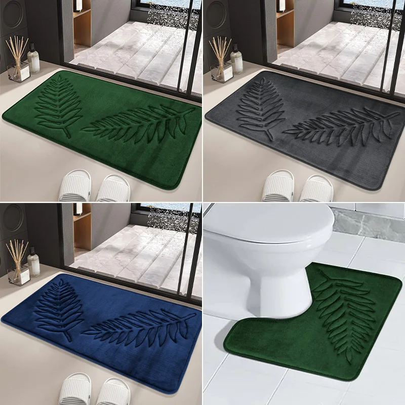 3 ชิ้นชุดเสื่ออาบน้ํา Nonslip นุ่มแห้งเร็วห้องน้ําพรมนุ่มการดูดซึมน้ําแห้งเร็วพรมอาบน้ําเครื่องซักผ้าสําหรับชั้นบ้าน