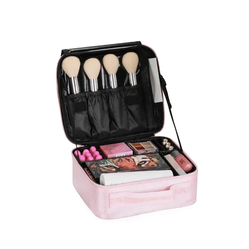 Make-up-Tasche, Zugetui, Make-up-Kosmetiktasche, Organizer, tragbare Künstler-Aufbewahrungstasche mit verstellbaren Trennwänden