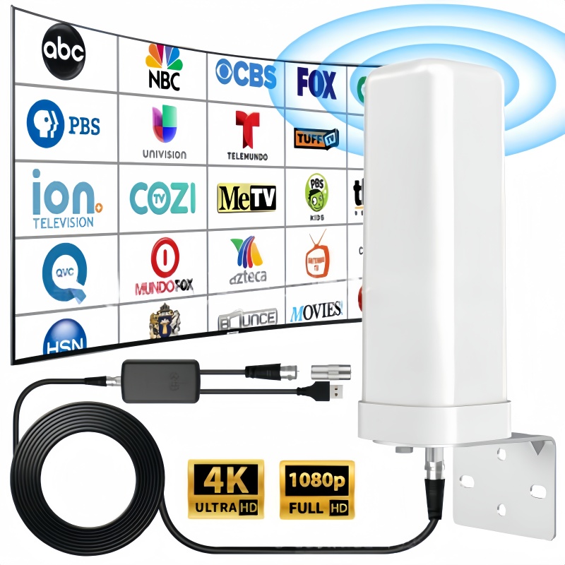 屋外デジタルテレビアンテナ 35dBi リモート信号増幅器 4K 1080P 無料 HDTV チャンネル ATSC DVB-T DMB-T ISDB-T