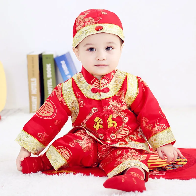 赤ちゃんと子供のための伝統的なトラックスーツ,写真服,新年の服,中国の春のフェスティバル,1歳の衣装
