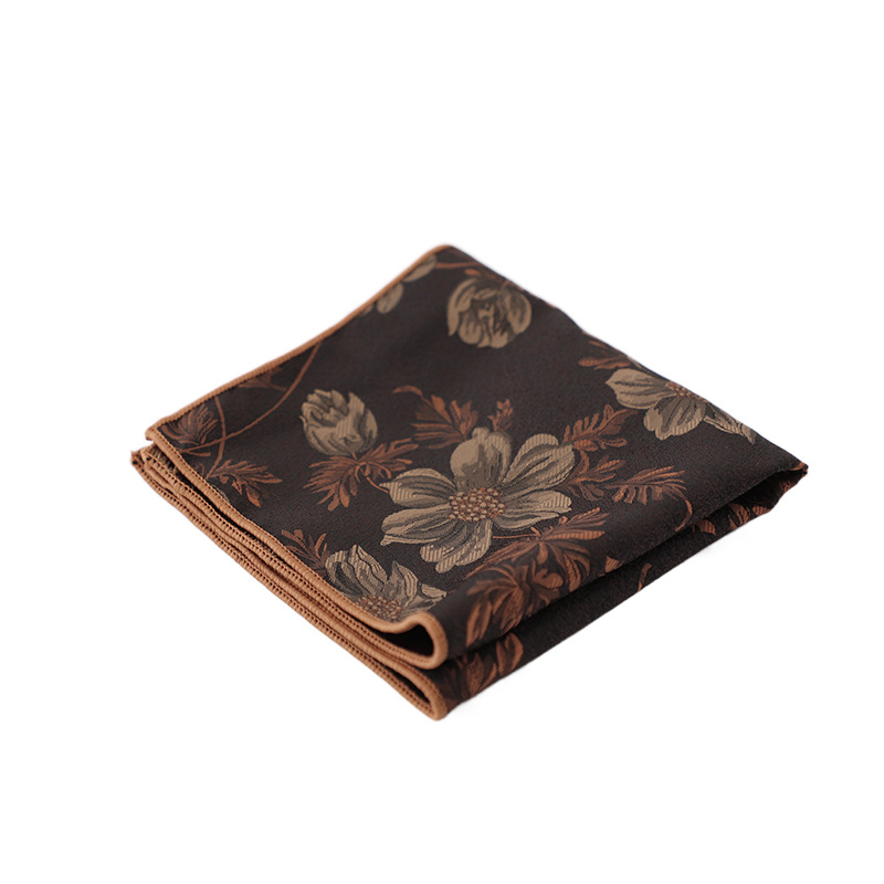 24CM Heren Bloem Pochet Handdoek Polyester Jacquard Formele Zakdoek Bruine Kleur Hanky Dassen Shirt Accessoires Das